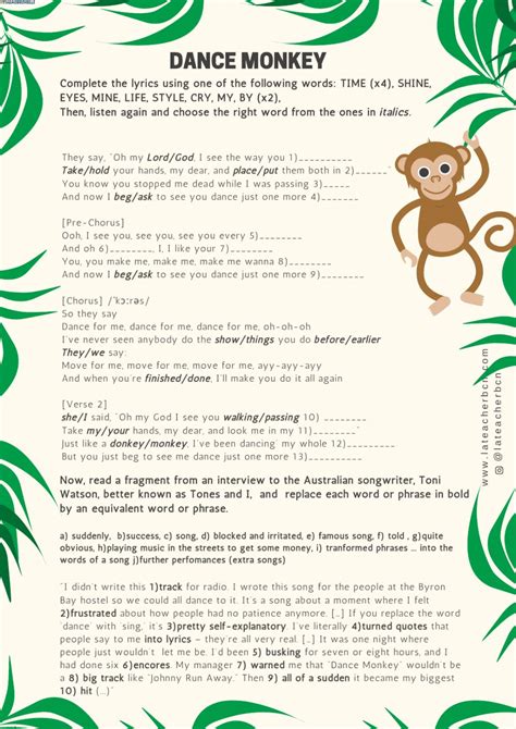 Dancing monkey lyrics deutsch
